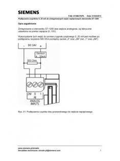 Stercontrol - FAQ S7-1200: Podłączenie czujników 0..20 mA do zintegrowanych wejść napięciowych sterownika S7-1200