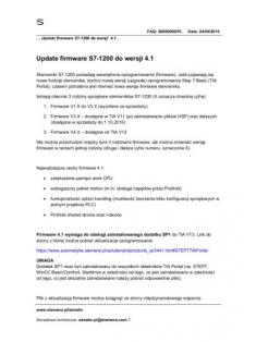 Stercontrol - FAQ S7-1200: Update firmware S7-1200 do wersji 4.1