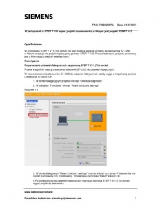 Stercontrol - FAQ S7-1200: W jaki sposób w STEP 7 V11 wgrać projekt do sterownika,w którym jest projekt STEP 7 V12