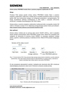 Stercontrol - FAQ S7-1200: Zmiana adresu PROFIBUS modułu Slave z poziomu programu użytkownika