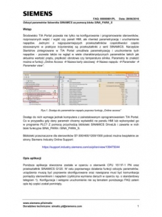 Stercontrol - FAQ S7-1500: Odczyt parametrów falownika SINAMICS za pomocą bloku SINA_PARA_S