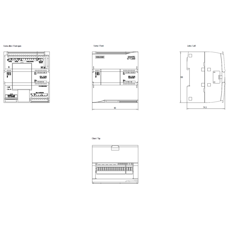 Simatic S7-1200, CPU 1212C DC/DC/Przekaźnik - 6ES7212-1HE40
