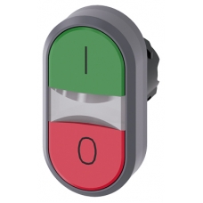 SIRIUS ACT, PRZYCISK PODŚWIETLANY PODWÓJNY, 22MM, ZIELONY: I, CZERWONY: O, - 3SU1031-3AB42-0AK0