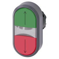 SIRIUS ACT, PRZYCISK PODŚWIETLANY PODWÓJNY, 22MM, CZERWONY: STRZAŁKA W GÓRĘ, ZIELONY: STRZAŁKA W DÓŁ - 3SU1031-3AB42-0AN0