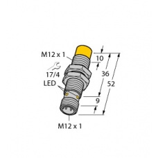 Czujnik indukcyjny z rozszerzonym zakresem detekcji NI8-M12-AP6X-H1141, PNP, NO, M12, 8 mm, 4611310
