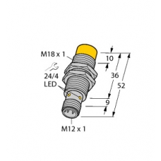 Czujnik indukcyjny z rozszerzonym zakresem detekcji NI14-M18-AP6X-H1141, PNP, NO, M18, 14 mm, 4611400