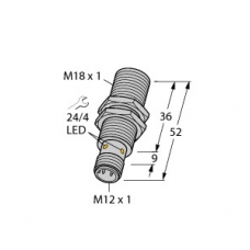 Czujnik indukcyjny z rozszerzonym zakresem detekcji BI8-M18-AP6X-H1141, PNP, NO, M18, 8 mm, 46150