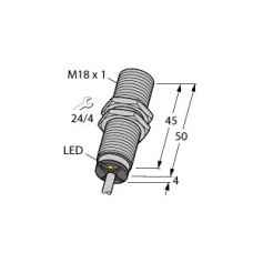 Czujnik indukcyjny z rozszerzonym zakresem detekcji BI8-M18-AP6X, PNP, NO, M18, 8 mm, 4615030