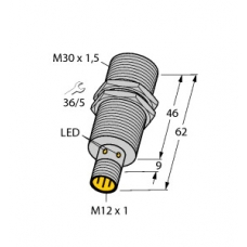 Czujnik indukcyjny z rozszerzonym zakresem detekcji BI15-M30-AP6X-H1141, PNP, NO, M30, 15 mm, M12, 46185