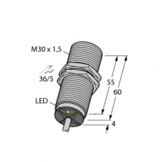 Czujnik indukcyjny z rozszerzonym zakresem detekcji BI15-M30-AP6X, PNP, NO, M30, 15 mm, 2m, 4618530