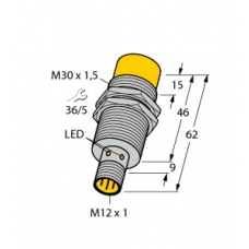 Czujnik indukcyjny z rozszerzonym zakresem detekcji NI20-M30-AP6X-H1141, PNP, NO, M30, 20 mm, M12, 4670510