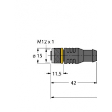 Przewód podłączeniowy, RKC4T-10/TXL, 6625502, 10 m; 3 x 0,34 mm², M12